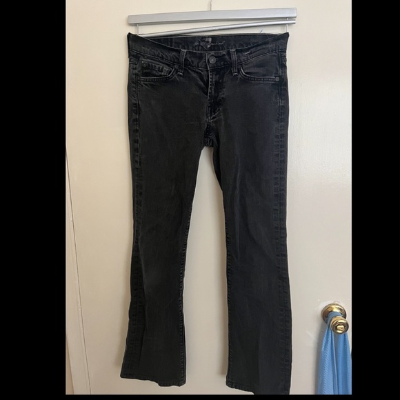 7 For All Mankind Black Low Rise Jeans - Picture 1 of 5